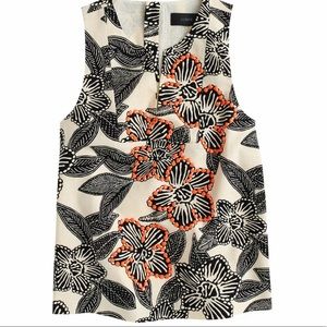 NWT J.Crew Embellished Polynesian Floral Top - Size 2